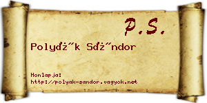 Polyák Sándor névjegykártya