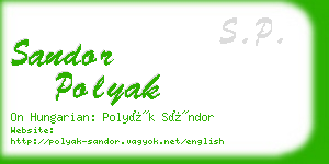sandor polyak business card